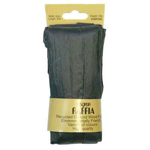 49615 Paper Raffia 4mm Charcoal