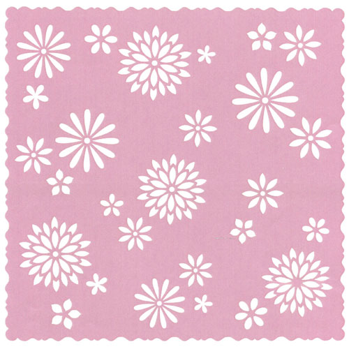 49636 Scrapbook Paper Lace Flower Pink Self Adhesive