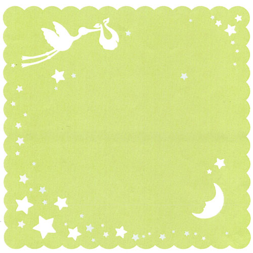 49652 Lace Paper Stork Lemon