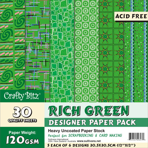 49897 Scrapbook Paper Rich Green Assorted