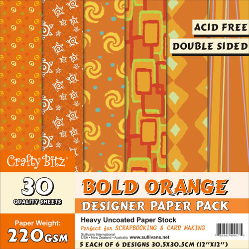 49917 Scrapbook Paper Bold Orange