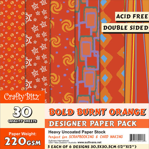 49918 Scrabook Paper Bold Burnt Orange