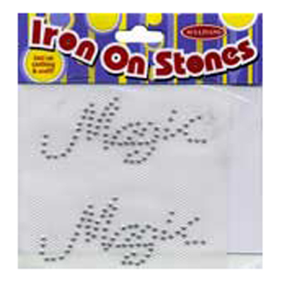 49946 Iron On Stones 7x3cm Magic Silver