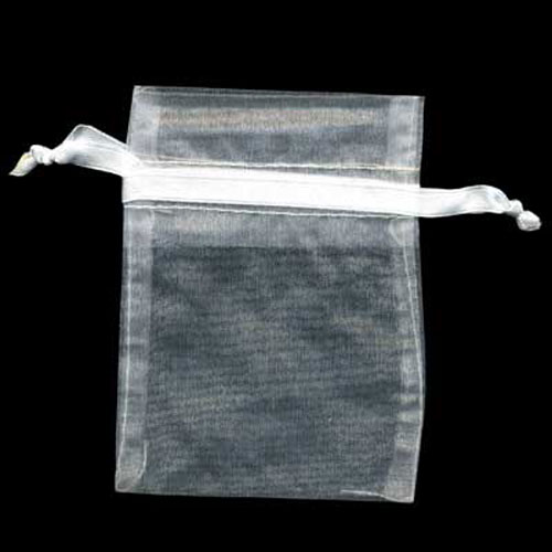 49953 Organza Bag 11x7.5cm White Gold