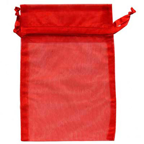 49961 Organza Bag 10pk 11x7.5cm Red