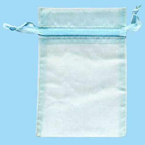 49964 Organza Bag 10pk 16x11cm Spa Blue