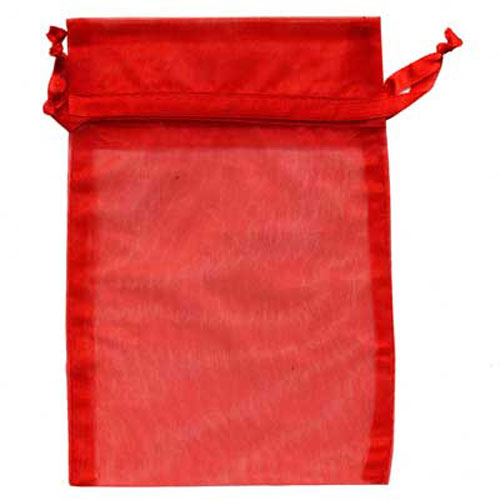 49965 Organza Bag 10pk 16x11cm Red