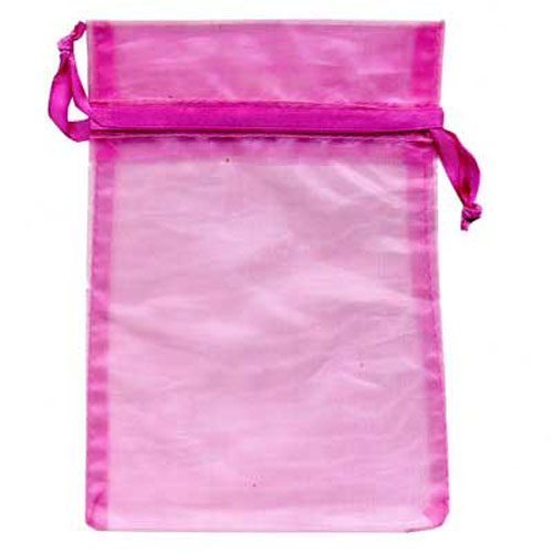 49967 Organza Bag 10pk 16x11cm Hot Pink