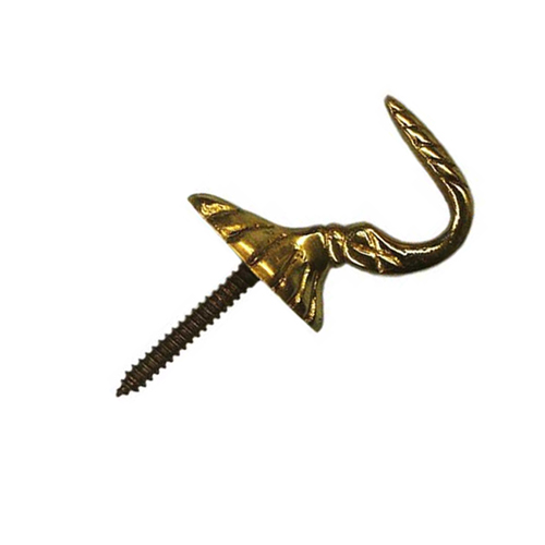 500812 Tie Back Hook 30mm Brass