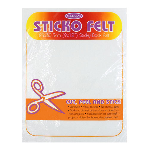 50546 Sullivans Sticko Felt Sheets - 23cmx30cm - White