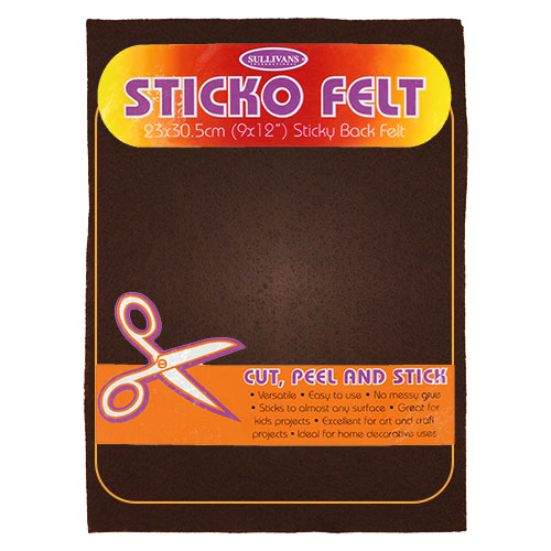 50548 Sullivans Sticko Felt Sheets - 23cmx30cm - Cocoa Brown