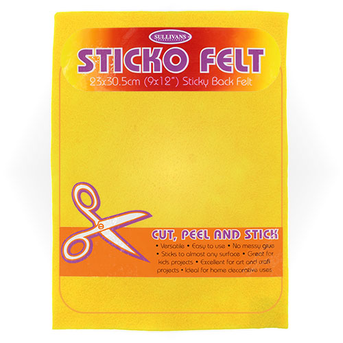 50549 Sullivans Sticko Felt Sheets - 23cmx30cm - Yellow