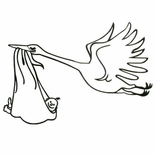 50775 Clear Stamps Stork With Baby