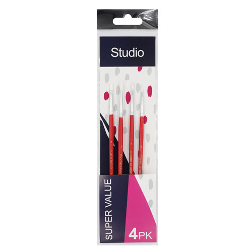 50863 Sullivans Super Value 4pk Paint Brushes -  Assorted 