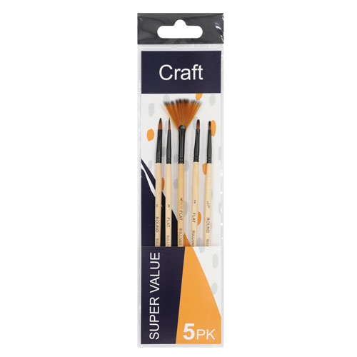 50864 Sullivans Super Value 5pk Paint Brushes -  Assorted 