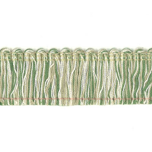 51357 Fringe Ruche 35mm Green Beige Cream