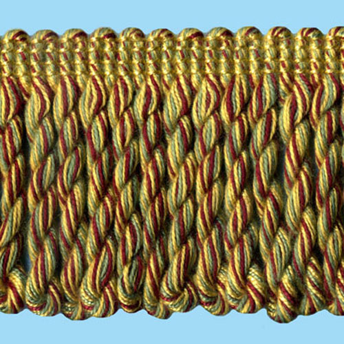 51377 Fringe Bullion 60mm Ginger Maroon Green