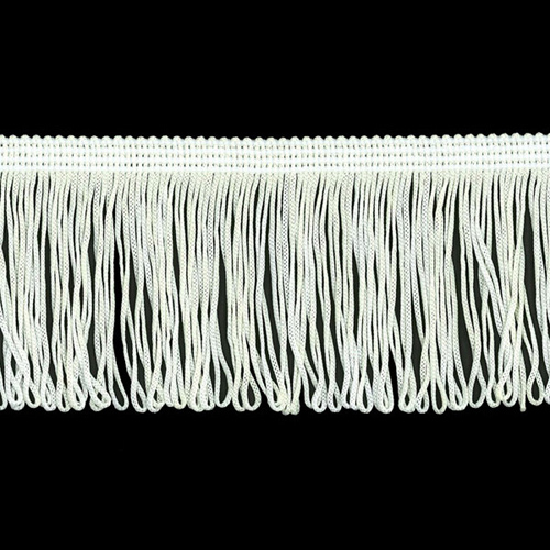 51645 Fringe Looped Stretch 70mm White
