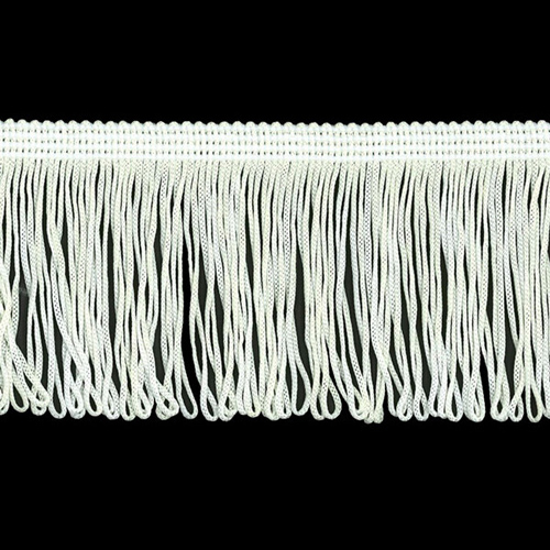 51653 Fringe Looped Stretch 150mm White