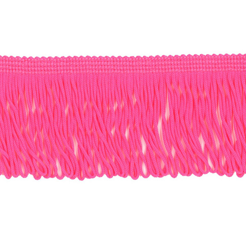 51658 Fringe Looped Stretch 150mm Fluro Pink