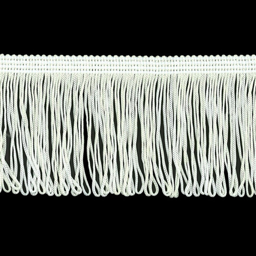 51661 Fringe Looped Stretch 300mm White