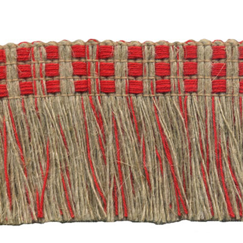 51765 Fringe Cut 50mm Jute Red