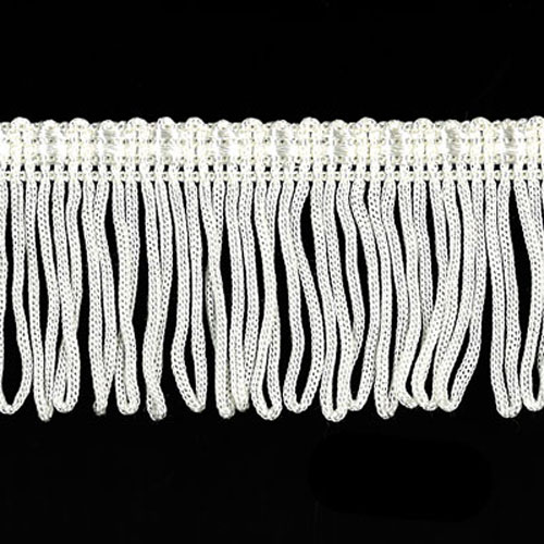 52540 Fringe Looped 45mm Bridal White