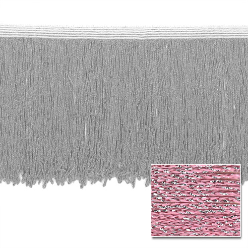 53601 Fringe Looped Stretch 150mm Pink Silver