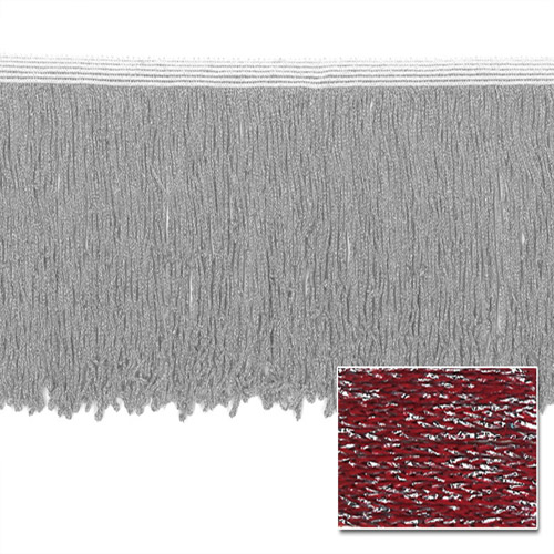 53603 Fringe Looped Stretch 150mm Red Silver