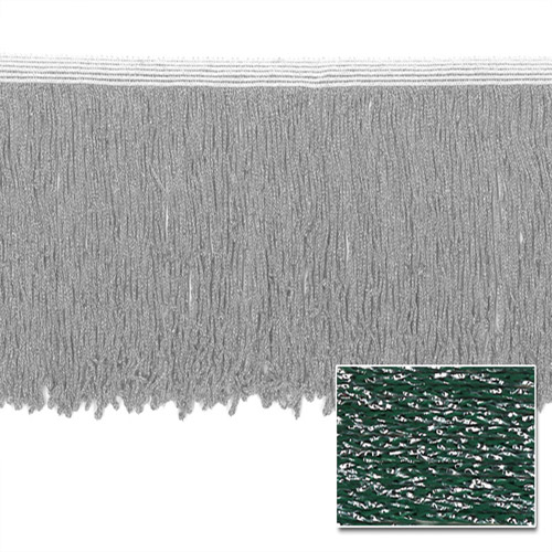 53604 Fringe Looped Stretch 150mm Green Silver