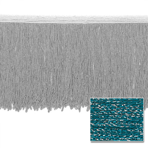53605 Fringe Looped Stretch 150mm Teal Silver
