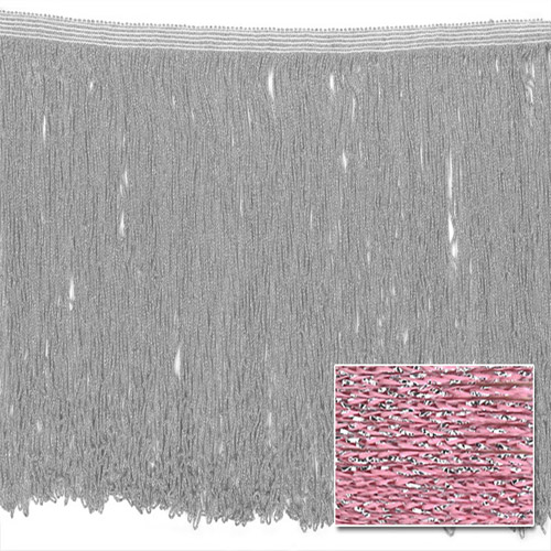 53609 Fringe Looped Stretch 300mm Pink Silver