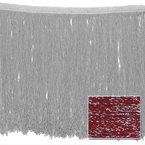 53611 Fringe Looped Stretch 300mm Red Silver