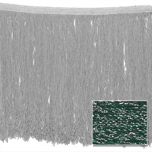 53612 Fringe Looped Stretch 300mm Green Silver