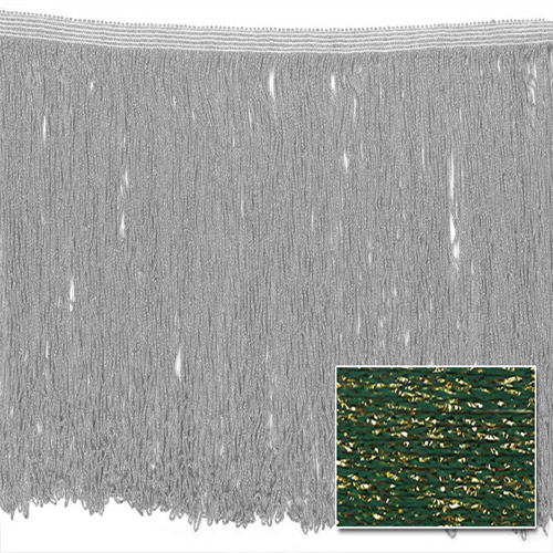 53628 Fringe Looped Stretch 300mm Green Gold