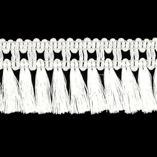 54254 Fringe Tassel 45mm Bridal White