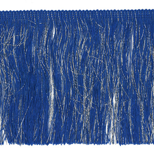 54446 Fringe Cut 150mm Royal Lurex Silver