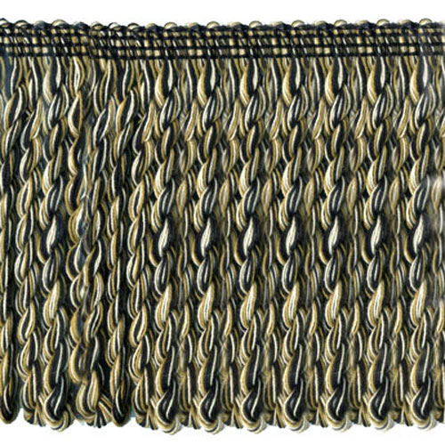 54641 Fringe Bullion 150mm White Black Mustard