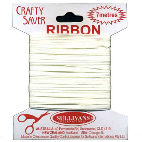 55380 Ribbon Satin 3mm Bridal White