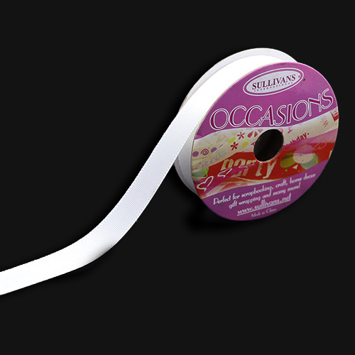 55509 Sullivans 13mm Satin Single Sided Ribbon - White 6mts