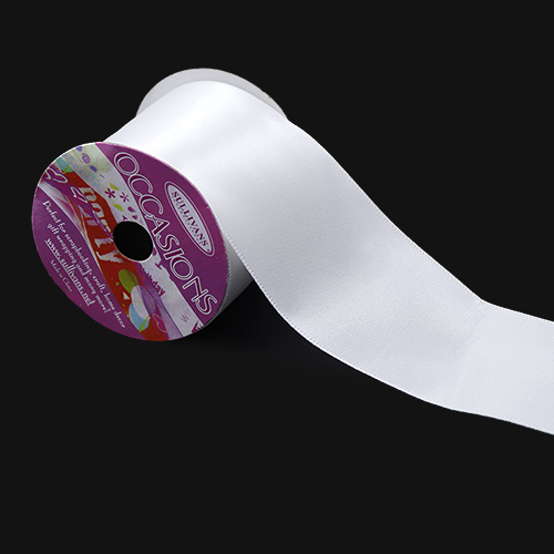 55602 Sullivans 50mm Satin Single Sided Ribbon - White 4mts