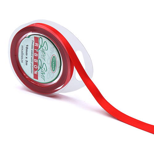 56068 Sullivans Super Saver 10mm Ribbon - Red 3mts