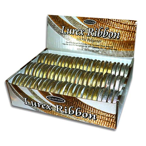 56177 Sullivans Lurex Metallic Boxed Ribbon - 72 Rolls 
