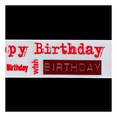 56233 Ribbon Satin 25mm White Red