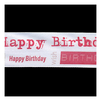 56234 Ribbon Satin 25mm White Hot Pink