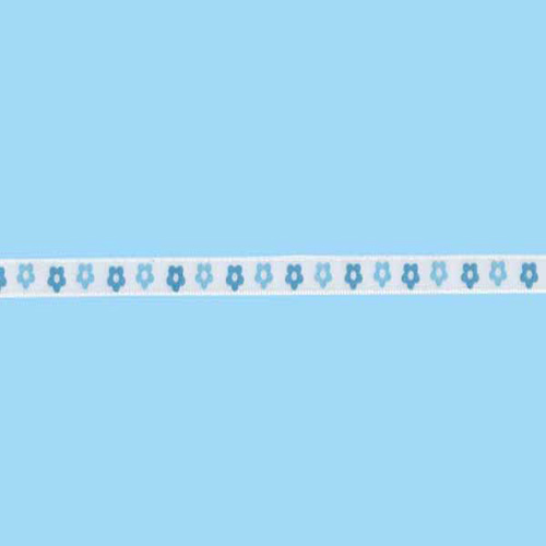 56290 Satin Ribbon Flower Light Blue 6mm