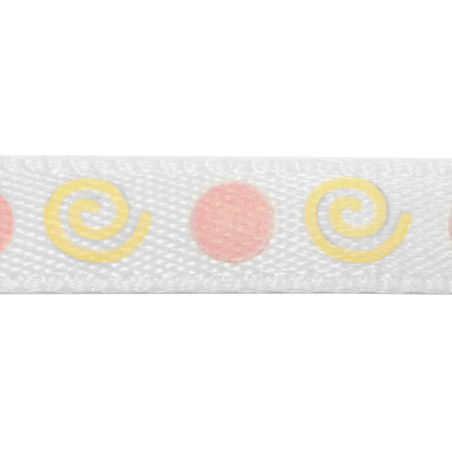 56377 Satin Ribbon Spot Swirl Light Pink 6mm