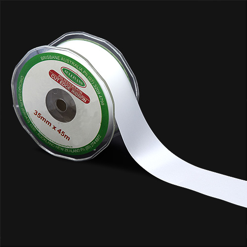 56543 Sullivans 35mm Cut Edge Ribbon - White 45mts