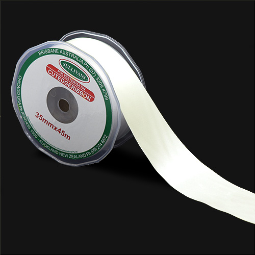 56544 Sullivans 35mm Cut Edge Ribbon - Ivory 45mts