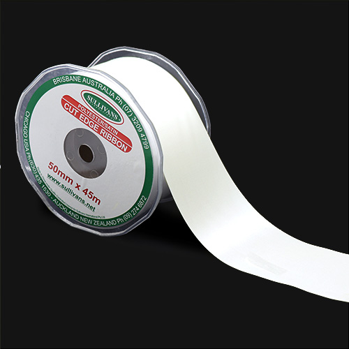 56552 Sullivans 50mm Cut Edge Ribbon - Ivory 45mts